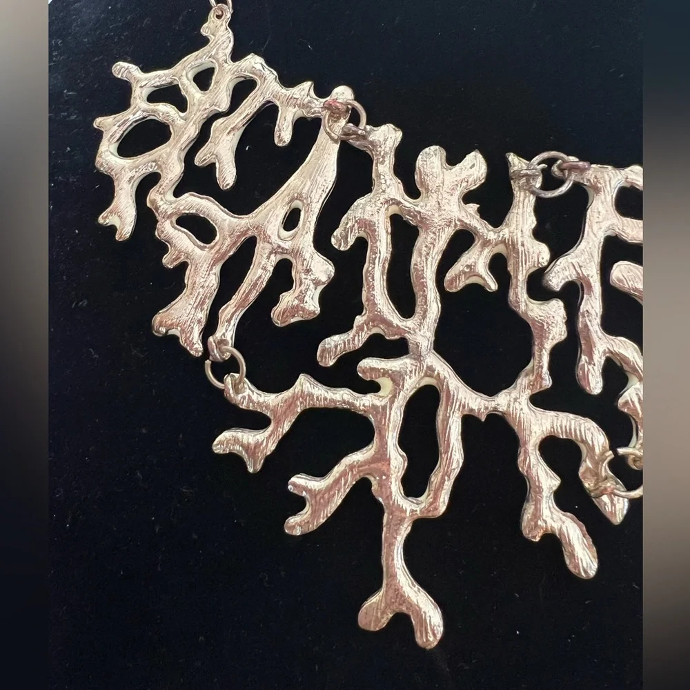 Enamel Coral Bib Necklace